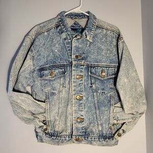 Vintage 80’s Canyon River Blues Acid Wash Denim Trucker Jean Jacket Size Small